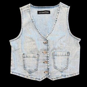 Y2K Le Chateau Denim Vest | Women's XS Denim Vest